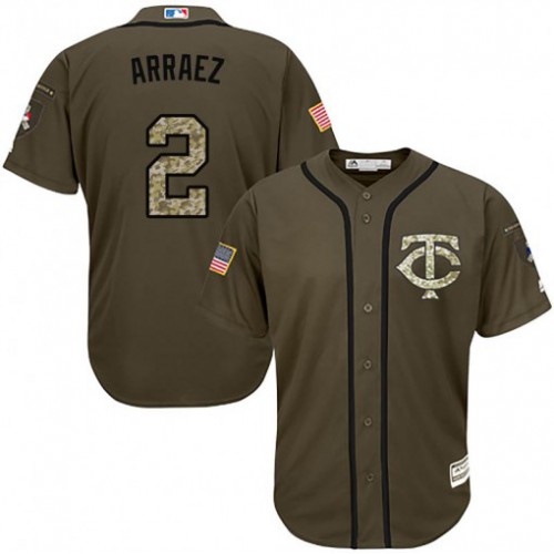 Minnesota Twins #2 Luis Arraez Green Salute to Service Stitched Youth Jersey Youth