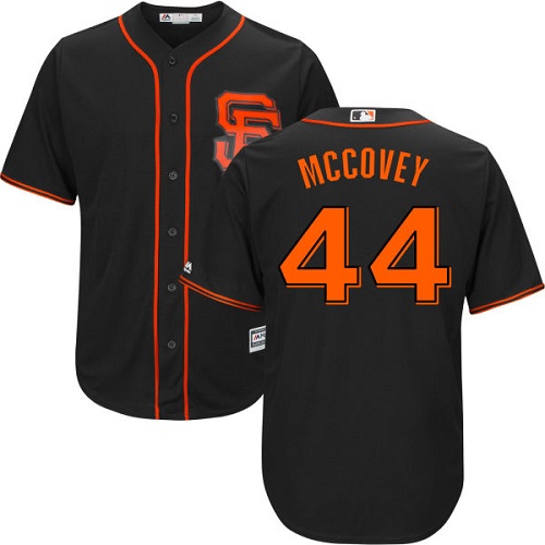 San Francisco Giants #44 Willie McCovey Black Alternate Cool Base Stitched Youth Jersey Youth