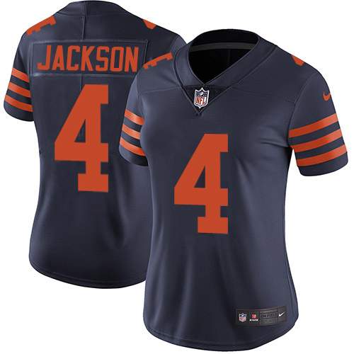 Bears #4 Eddie Jackson Navy Blue Alternate Women's Stitched Vapor Untouchable Limited Jersey