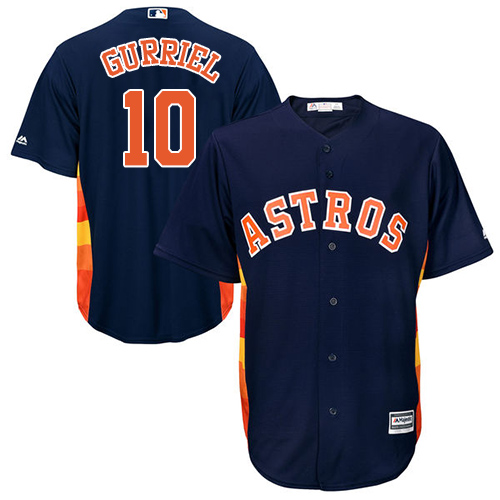Houston Astros #10 Yuli Gurriel Navy Blue Cool Base Stitched Youth Jersey Youth