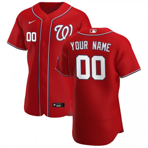 Washington Nationals Custom Men's Red Alternate 2020 Authentic Player Jersey