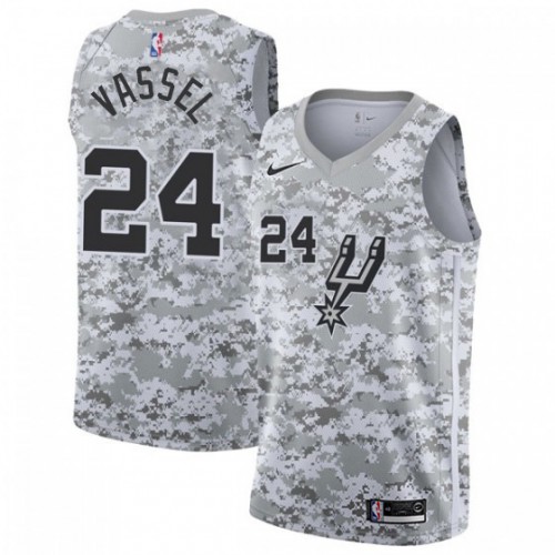 San Antonio Spurs #24 Devin Vassell White Camo Womens Swingman Earned Edition Jersey Womens