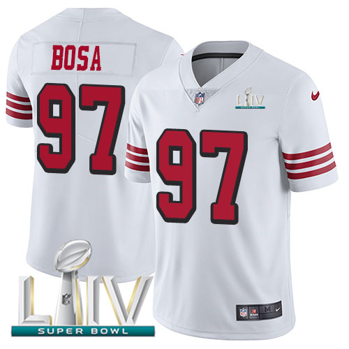49ers #97 Nick Bosa White Super Bowl LIV 2020 Rush Men's Stitched Vapor Untouchable Limited Jersey