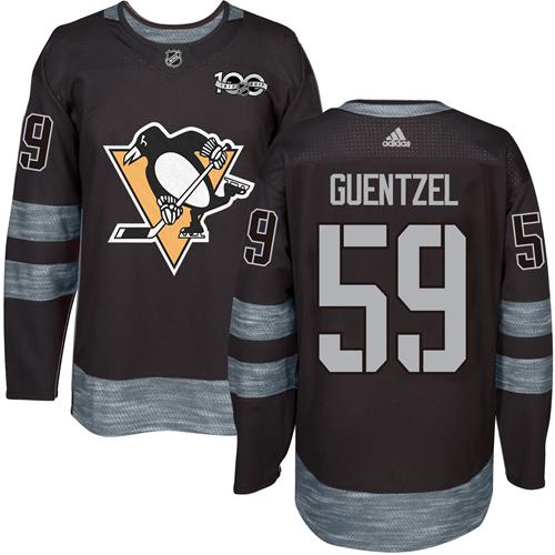 Adidas Pittsburgh Penguins #59 Jake Guentzel Black 1917-2017 100th Anniversary Stitched Jersey Men's