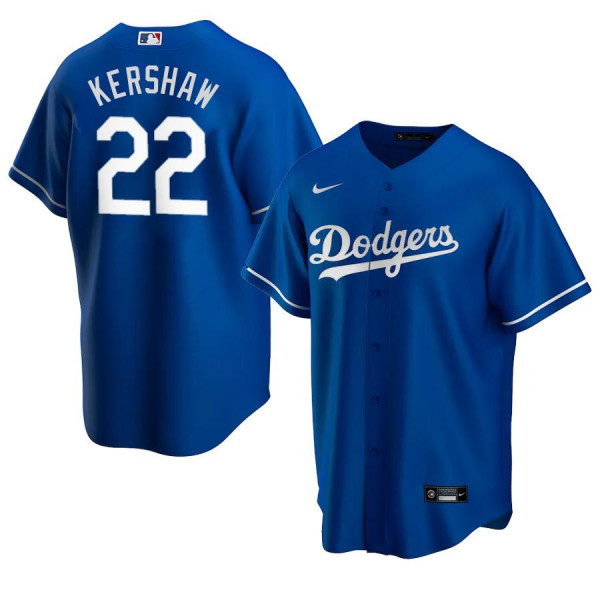Men's Youth Women's Los Angeles Dodgers 22 Replica Royal Alternate 2020 Player Clayton Kershaw Jersey