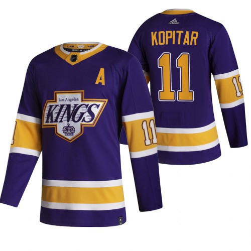 Los Angeles Los Angeles Kings #11 Anze Kopitar Black Men's Adidas 2020-21 Reverse Retro Alternate Jersey Men's
