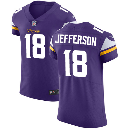 Vikings #18 Justin Jefferson Purple Team Color Men's Stitched Vapor Untouchable Elite Jersey