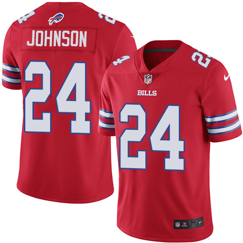 Buffalo Bills #24 Taron Johnson Red Men's Stitched Limited Rush Jersey Men's