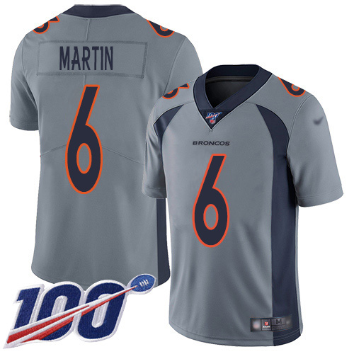Denver Broncos #6 Sam Martin Gray Men's Stitched Limited Inverted Legend 100th Season Jersey Men's