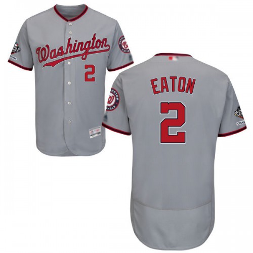 Washington Nationals #2 Adam Eaton Grey Flexbase Authentic Collection 2019 World Series Champions Stitched Jersey Men's