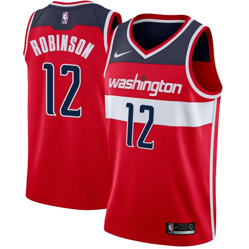 Washington Wizards #12 Jerome Robinson Red Swingman Icon Edition Jersey Mens