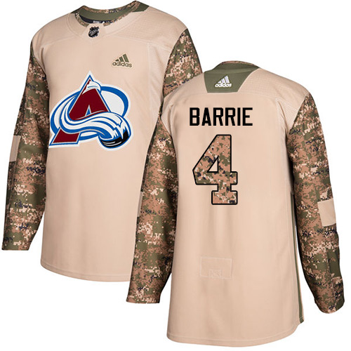Adidas Colorado Avalanche #4 Tyson Barrie Camo Authentic 2017 Veterans Day Stitched Youth Jersey Youth