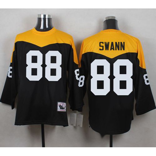 Mitchell And Ness 1967 Pittsburgh Steelers #88 Lynn Swann Black/Yelllow Throwback Men's Stitched Jersey Men's