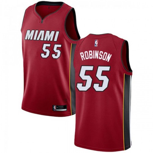 Miami Heat #55 Duncan Robinson Red Swingman Statement Edition Jersey Mens