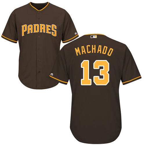 San Diego Padres #13 Manny Machado Brown Cool Base Stitched Youth Jersey Youth
