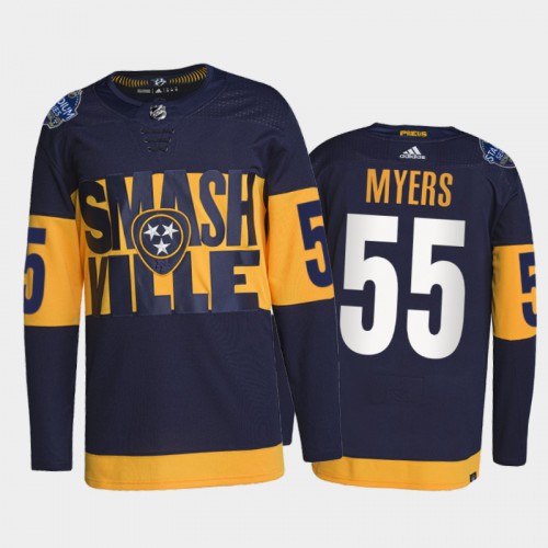 Adidas Nashville Predators #55 Philippe Myers Men's 2022 Stadium Series Authentic Jersey - Navy Men's