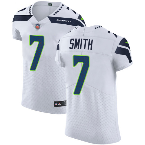 Seahawks #7 Geno Smith White Men's Stitched New Elite Jersey