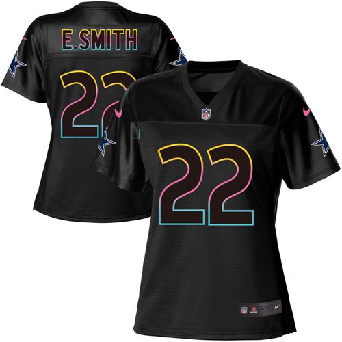 Cowboys #22 Emmitt Smith Black Women's Fashion Game Jersey