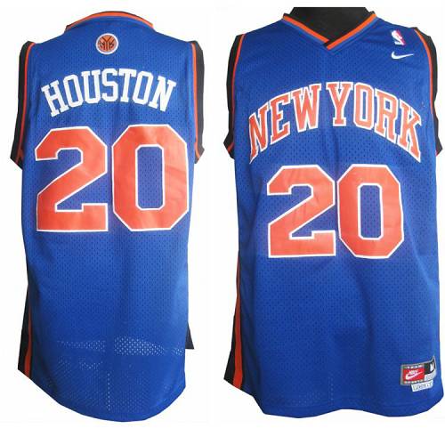 New York Knicks #20 Allan Houston Blue Throwback Stitched Jersey Mens