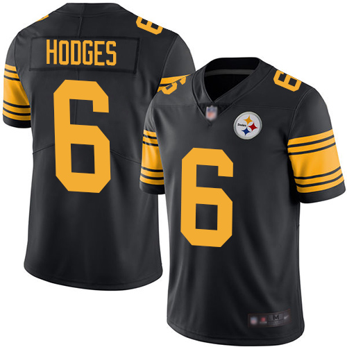 Pittsburgh Steelers #6 Devlin Hodges Black Youth Stitched Limited Rush Jersey Youth