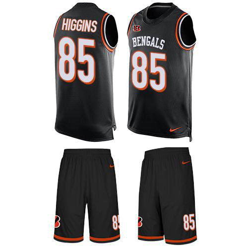 Bengals #85 Tee Higgins Black Team Color Men's Stitched Limited Tank Top Suit Jersey