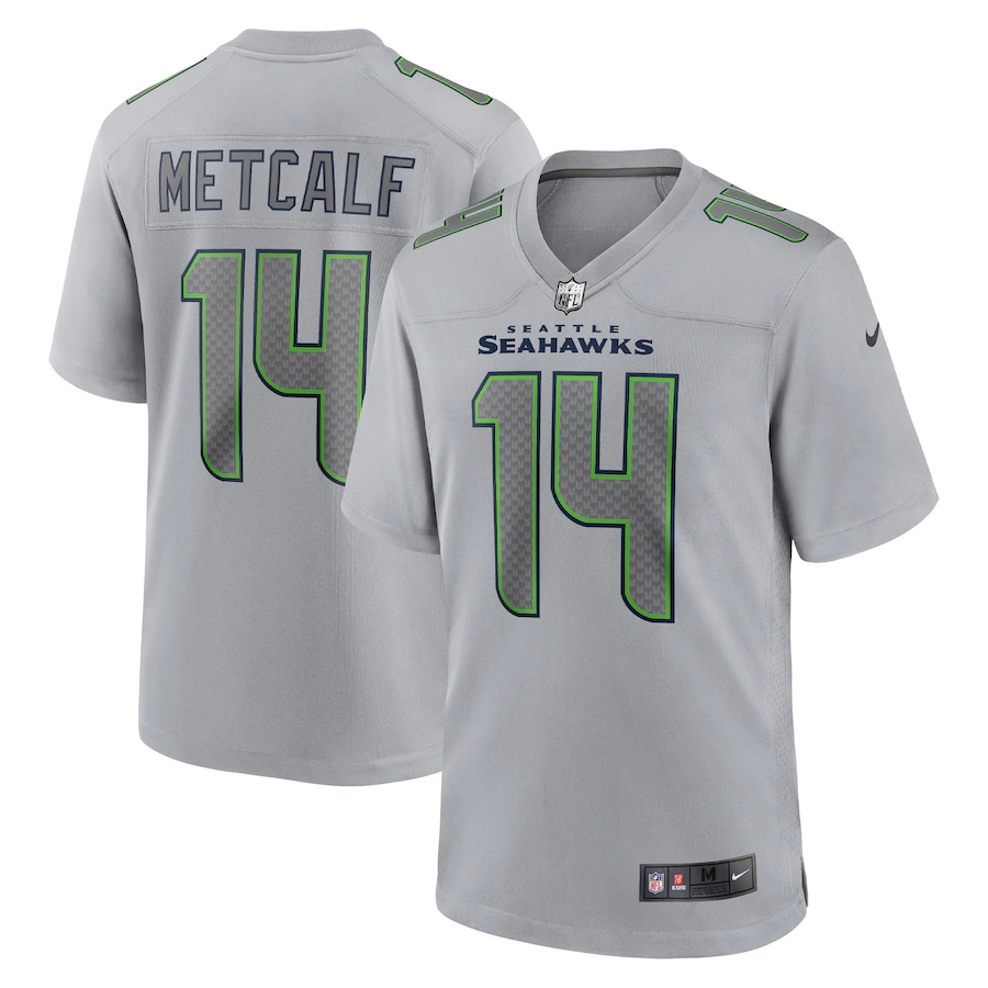 Seattle Seahawks #14 DK Metcalf Men's Gray Atmosphere Fashion Game Jersey