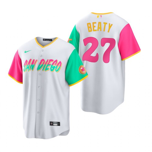 San Diego San Diego Padres #27 Matt Beaty 2022 City Connect Men's Games Jersey - White Men's