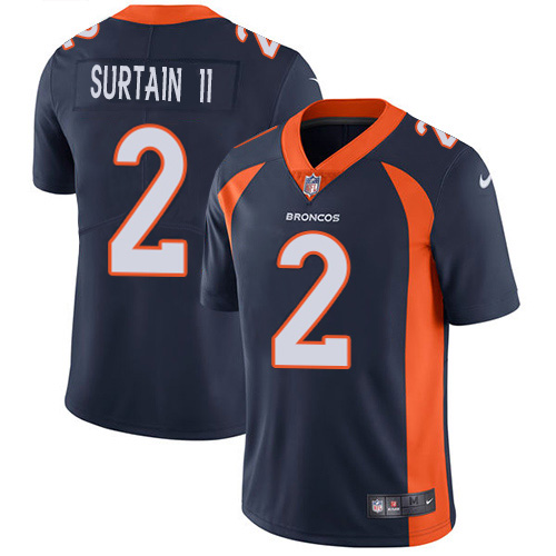 Broncos #2 Patrick Surtain II Navy Blue Alternate Youth Stitched Vapor Untouchable Limited Jersey