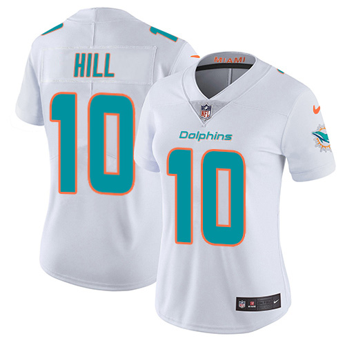Dolphins #10 Tyreek Hill White Women's Stitched Vapor Untouchable Limited Jersey