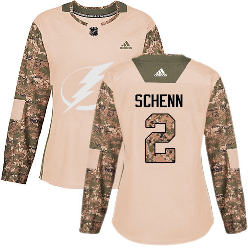 Adidas Tampa Bay Lightning #2 Luke Schenn Camo Authentic 2017 Veterans Day Women's Stitched Jersey Womens