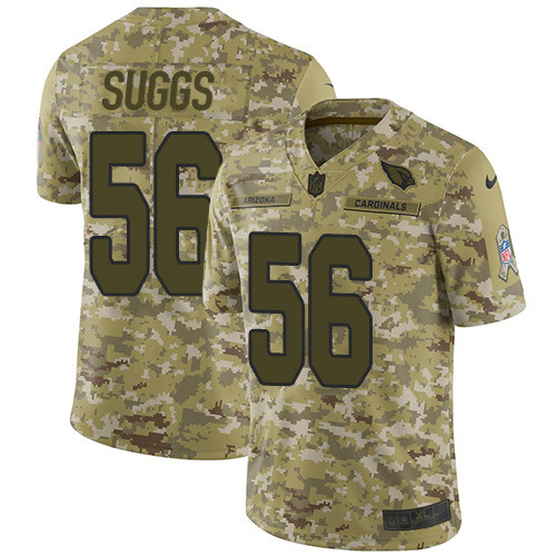 Arizona Cardinals #56 Terrell Suggs Camo Men's Stitched Limited 2018 Salute To Service Jersey Men's