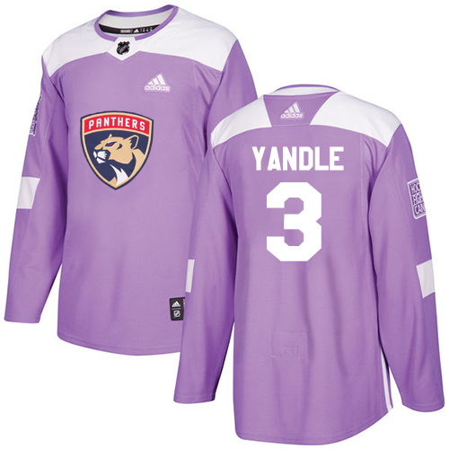 Adidas Florida Panthers #3 Keith Yandle Purple Authentic Fights Cancer Stitched Youth Jersey Youth