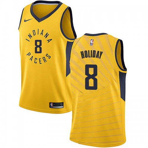 Indiana Pacers #8 Justin Holiday Gold Womens Swingman Statement Edition Jersey Womens