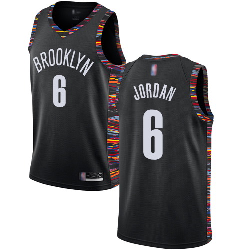 Brooklyn Nets #6 DeAndre Jordan Black Womens Swingman City Edition 2018/19 Jersey Womens