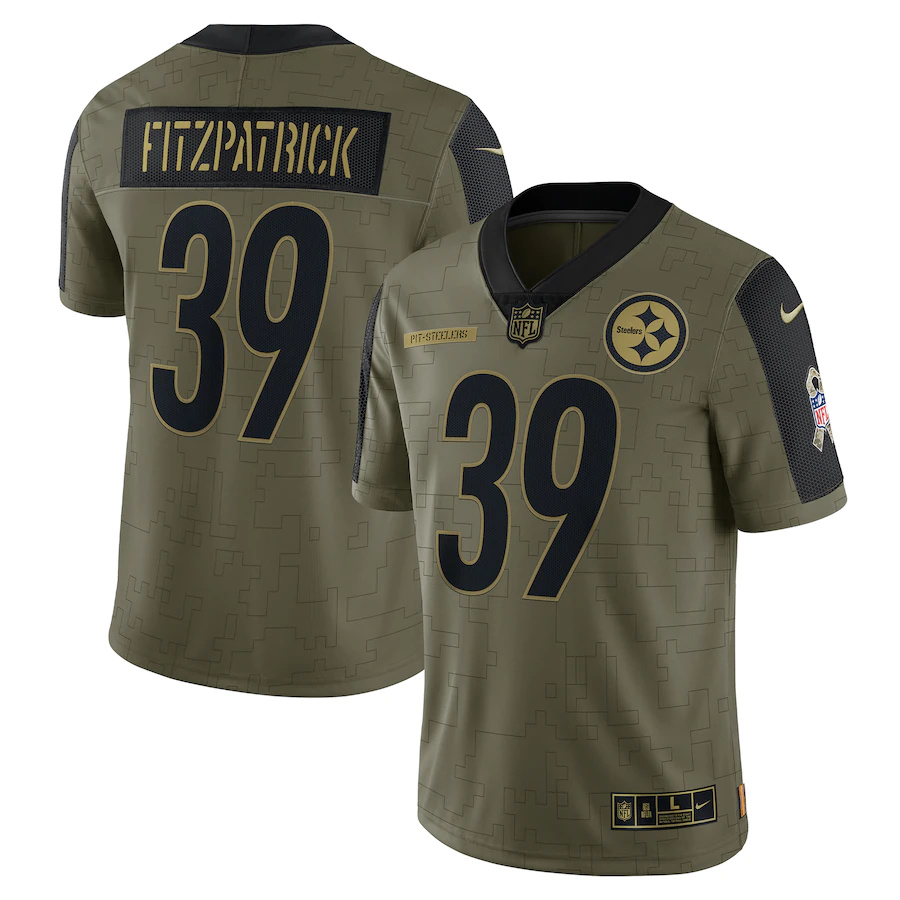 Pittsburgh Steelers #39 Minkah Fitzpatrick Olive 2021 Salute To Service Limited Player Jersey
