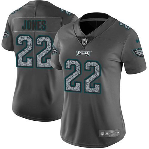 Philadelphia Eagles #22 Sidney Jones Gray Static Women's Stitched Vapor Untouchable Limited Jersey Womens