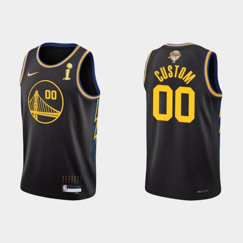 Golden State Warriors Custom Men's Black 2021-22 Finals Champions Swingman Jersey