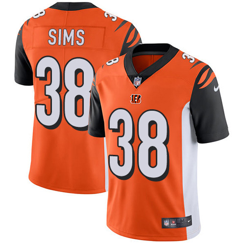 Cincinnati Bengals #38 LeShaun Sims Orange Alternate Men's Stitched Vapor Untouchable Limited Jersey Men's