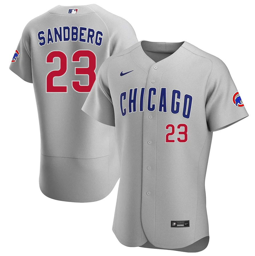 Men's Chicago Chicago Cubs #23 Ryne Sandberg Gray Road 2020 Authentic Team Jersey