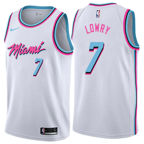Miami Heat #7 Kyle Lowry White Swingman City Edition Jersey Mens