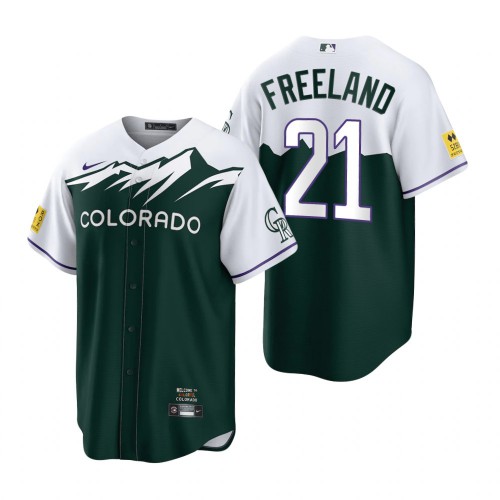 Colorado Colorado Rockies #21 Kyle Freeland Green Men's 2022 City Connect Game Jersey Men's