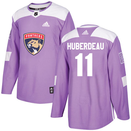 Adidas Florida Panthers #11 Jonathan Huberdeau Purple Authentic Fights Cancer Stitched Youth Jersey Youth