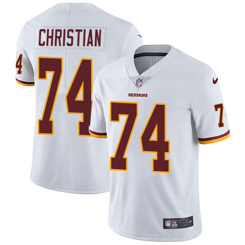 Washington Commanders #74 Geron Christian White Men's Stitched Vapor Untouchable Limited Jersey Men's