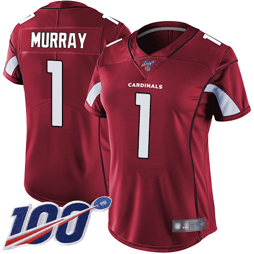 Cardinals #1 Kyler Murray Red Team Color Women's Stitched 100th Season Vapor Limited Jersey