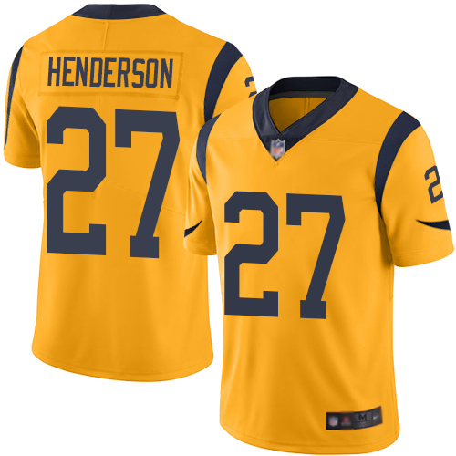 Los Angeles Rams #27 Darrell Henderson Gold Youth Stitched Limited Rush Jersey Youth