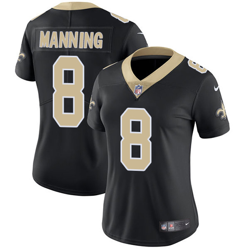 New Orleans Saints #8 Archie Manning Black Team Color Women's Stitched Vapor Untouchable Limited Jersey Womens