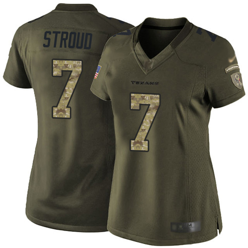 Texans #7 C.J. Stroud Green Women's Stitched Limited 2015 Salute To Service Jersey