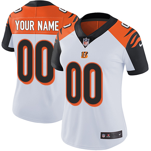 Cincinnati Bengals Customized White Stitched Vapor Untouchable Limited Women's Jersey