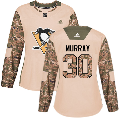 Adidas Pittsburgh Penguins #30 Matt Murray Camo Authentic 2017 Veterans Day Women's Stitched Jersey Womens