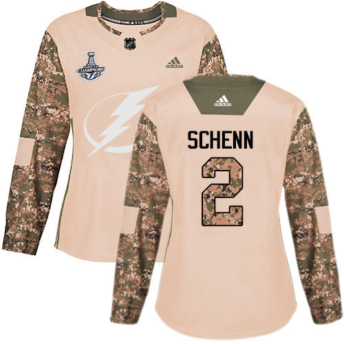 Adidas Tampa Bay Lightning #2 Luke Schenn Camo Authentic 2017 Veterans Day Women's 2020 Stanley Cup Champions Stitched Jersey Womens